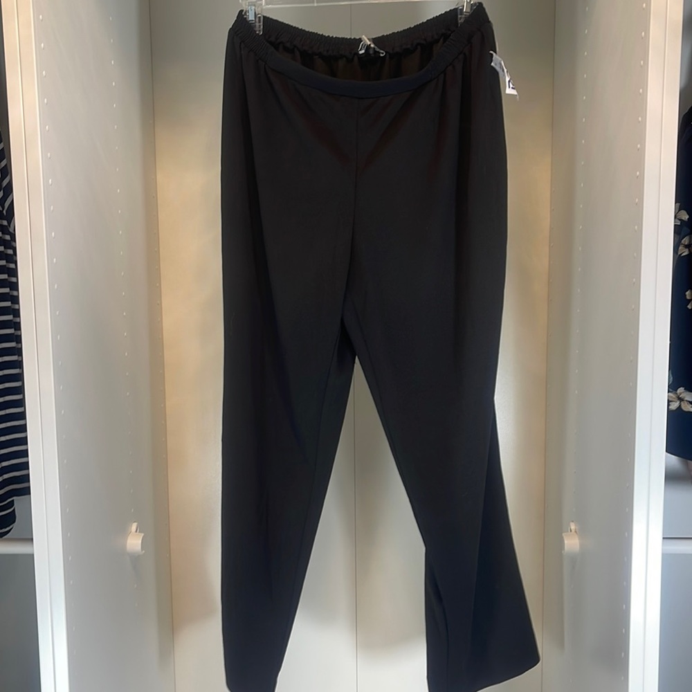 NWT Maya Brooke Black Dress Pants with Elastic Waist Size 14W
